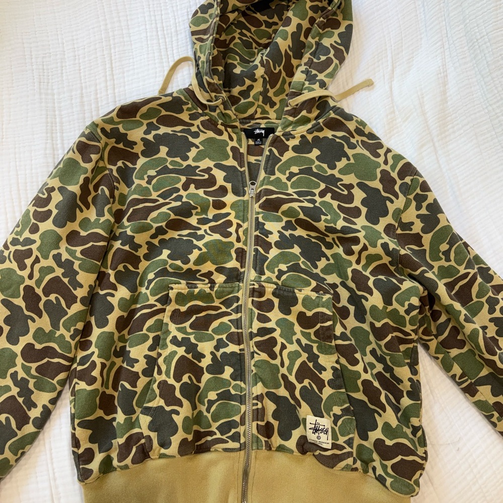 Stussy Camouflage Hoodie Jacket - Green and Brown